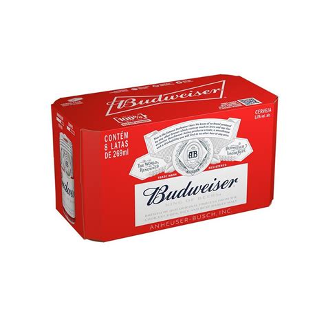 cerveja budweiser american lager 269ml lata pack c 8 pão de açúcar