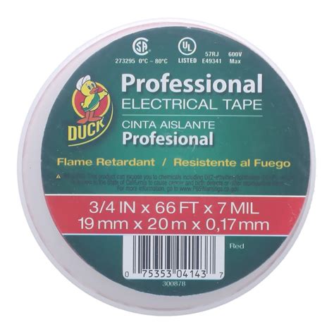 Duck Professional Grade Electrical Tape Red 34inch X 66ft Duck All