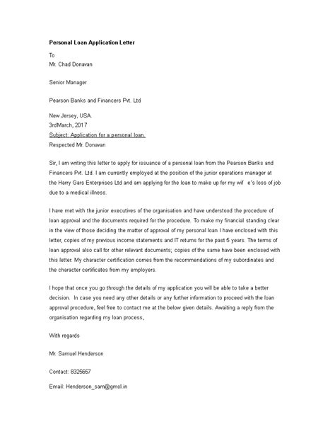 You want to write a letter for loan from a ban but you have no idea. Personal Bank Loan Application Letter | Templates at ...