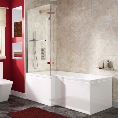 With a range of augmentations such as standard door only, the corner l shaped enclosure or the full 3 sided u shape there is a sliding option for any bathrooms. 1675mm Left Hand L-Shaped Modern Straight Shower Bath with ...