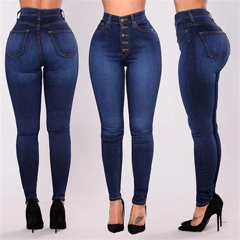 Jeans For Women High Waist Push Up Jeans High Elastic Plus Size Stretch