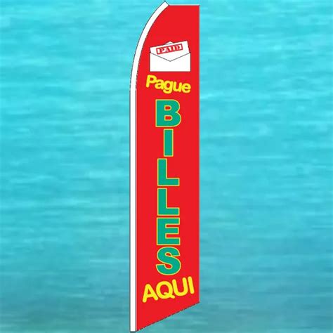 Pague Billes Aqui Flutter Flag Tall Advertising Sign Feather Swooper