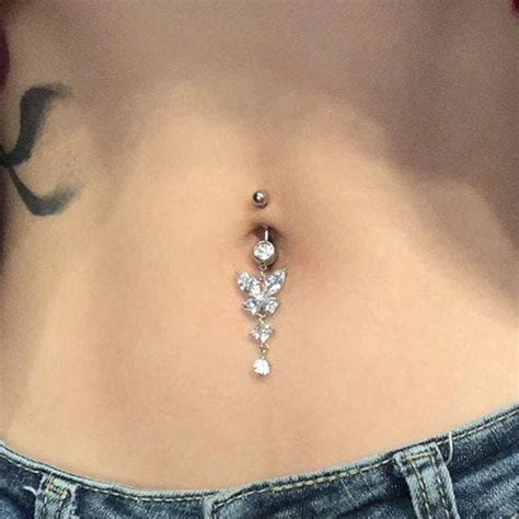 Buy Belly Button Rings Butterfly Belly Piercing Butterfly Navel Rings Gifts For Her Dainty Belly