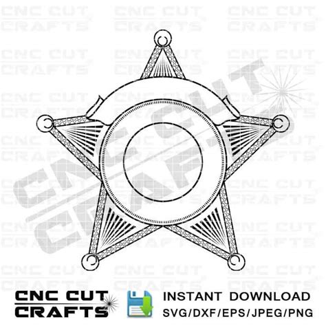 Svg Sheriff Badge Vector Template Blank Sheriff Star Logo 5 Etsy