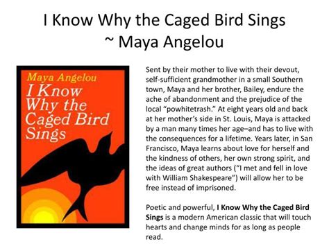 Ppt I Know Why The Caged Bird Sings ~ Maya Angelou