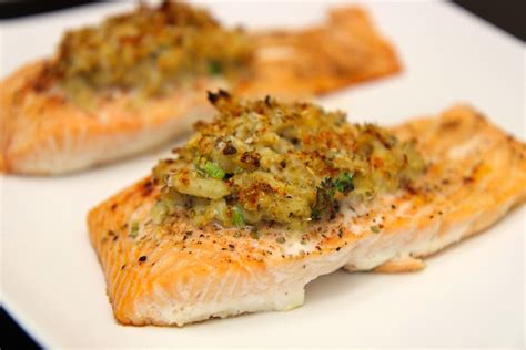 Crab stuffed salmon… what a delicious invention. Crab Stuffed Salmon | Cooked by Julie