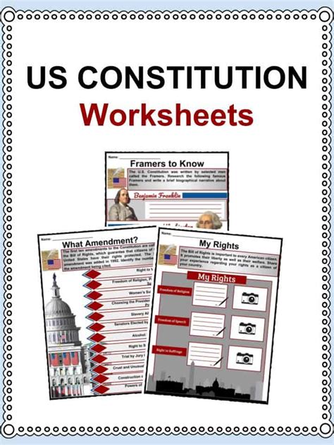 Us Constitution Facts And Worksheets Teaching Resources