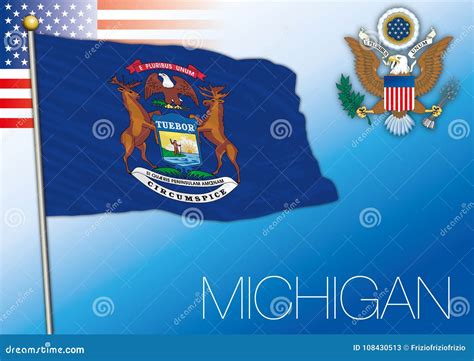 Bandiera Dello Stato Federale Del Michigan Stati Uniti Illustrazione
