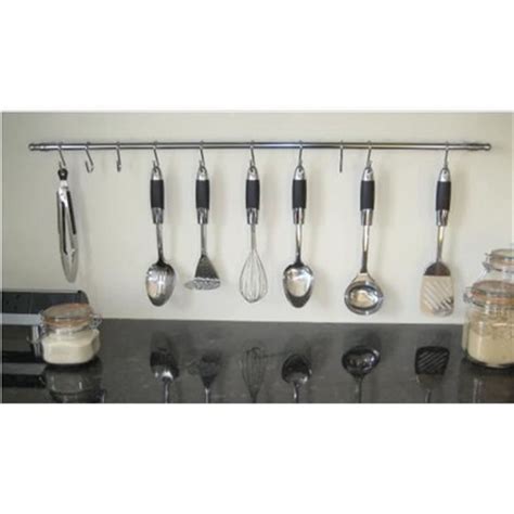 Rangement de cuisine en métal laqué : Barre ustensiles cuisine inox - Ustensiles de cuisine