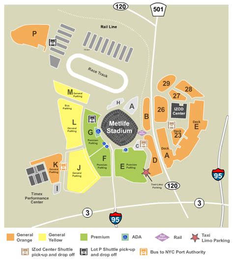 Metlife Parking Map Jets