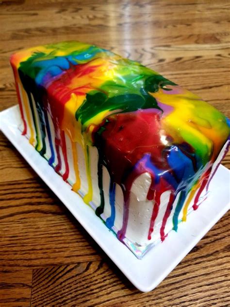 Drip Cake Melted Rainbow Cake Ganache Birthday Cake Drip Cakes
