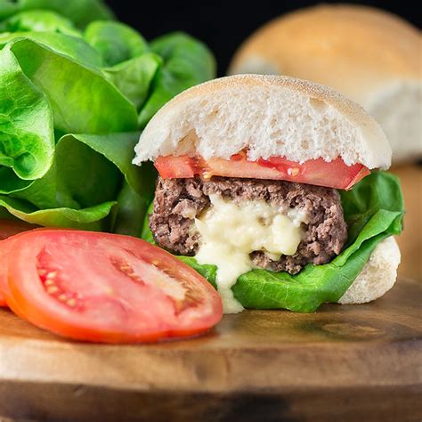 Homemade Cheese Stuffed Burgers Charlottes Lively Kitchen
