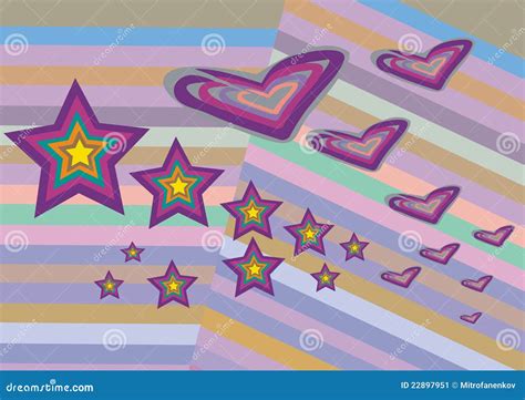 Hearts And Stars Stock Vector Illustration Of Background 22897951