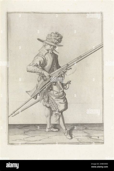 Soldier Giving The Fuse On The Cock Of His Musket Its Proper Place And Shape No 9 C 1600 A