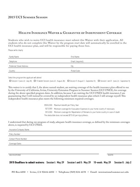 Insurance Waiver Form 3 Free Templates In Pdf Word Excel Download