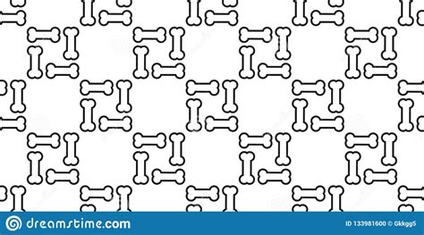 Bone Seamless Pattern Dog Bone Vector Illustration Repeat Background
