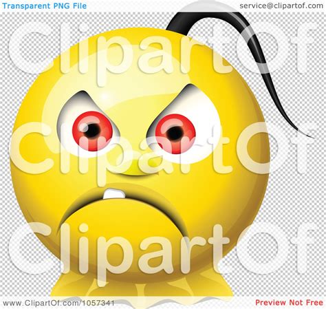 Royalty Free Vector Clip Art Illustration Of A 3d Mad Yellow Smiley