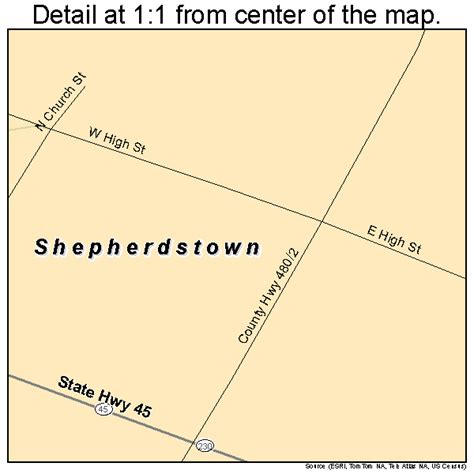 Shepherdstown West Virginia Street Map 5473468