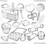 Candy Cake Outlined Illustration Vector Visekart Clipart Royalty 2021 sketch template
