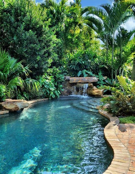 Beautiful Landscaping Swimming Pools Waterfall Backyard Patio Salt Water Swimming Pools