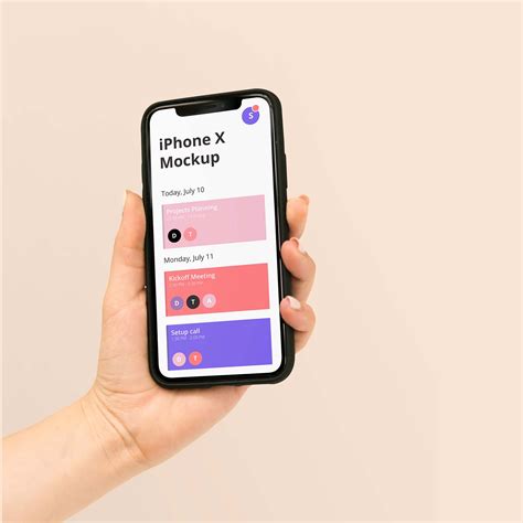 Free In Hand Iphone X Mockup Psd