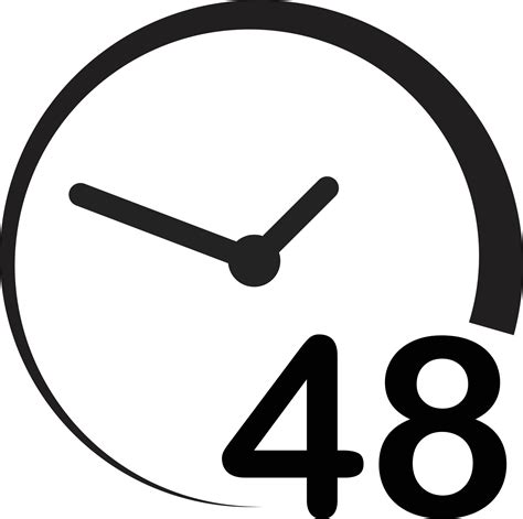 48 Hours On White Background 48 Hours Sign Simple Pictogram 48 Hours