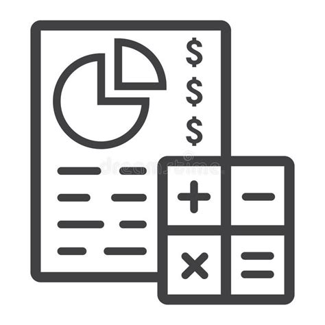 Budget Planing Line Icon Business And Finance Calculate Sign Vector