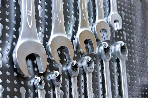 Set Of Manual Wrenches Spanners Of Various Sizes Stock Photo Image