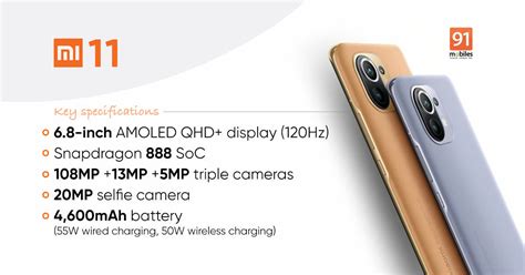 50 mp (ois, laser autofocus); Exclusive Mi 11 global prices revealed ahead of February ...