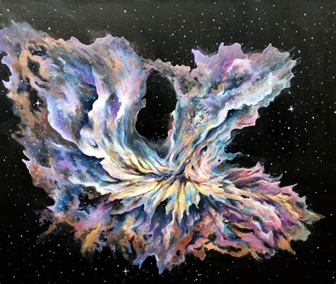 Had A Very Hard Time With This Acrylic Painting Of A Nebula The