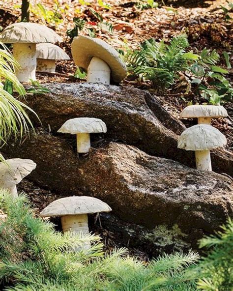 Diy Garden Mushrooms Design To Increase Your Backyard Cement