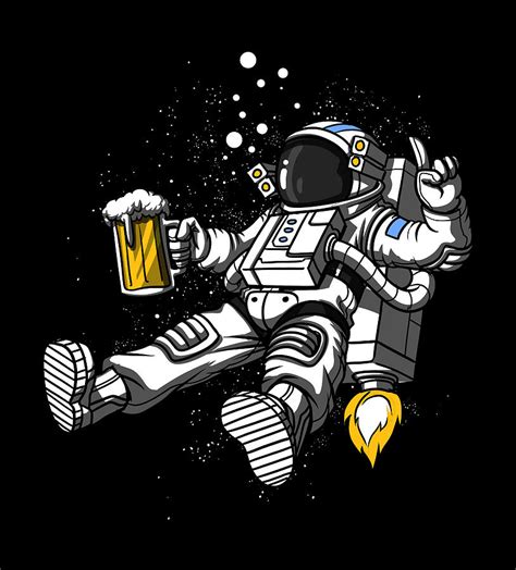 Space Astronaut Beer Party Digital Art By Nikolay Todorov Pixels