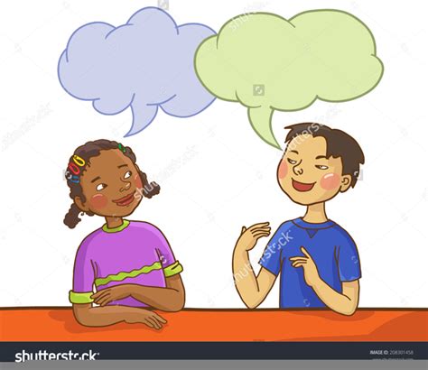 Clipart Two Children Talking Free Images At Vector Clip