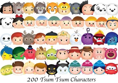 Tsum Tsum 200 High Resolution Digital Clipart Disney Tsum Etsy