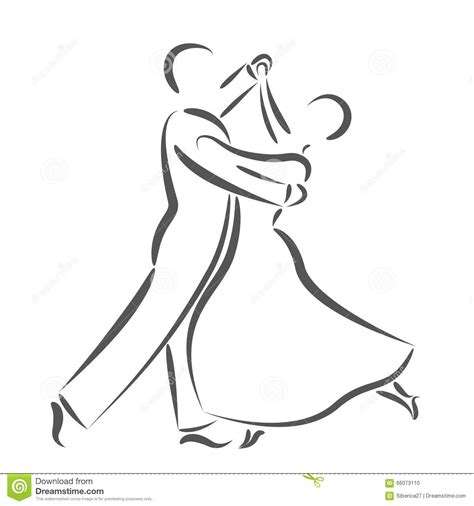 Dancing Couple Logo Isolated On White Background Stock Illustration