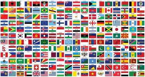 Alphabetical World Flags Complete Stock Vector Colourbox