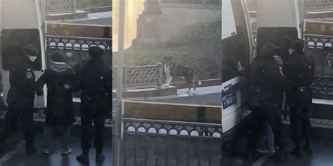 Police In Russia Shoved A Man Into A Van And Forced Him To Abandon His