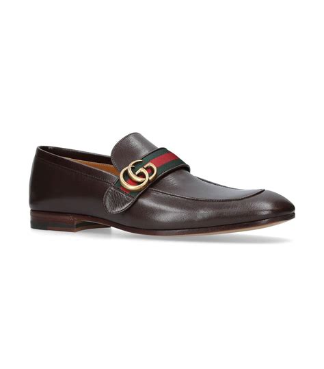 Gucci Brown Gg Web Leather Loafers For Men Save 6 Lyst