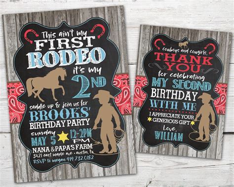 First Rodeo Birthday Invitation First Rodeo Birthday Cowboy Birthday