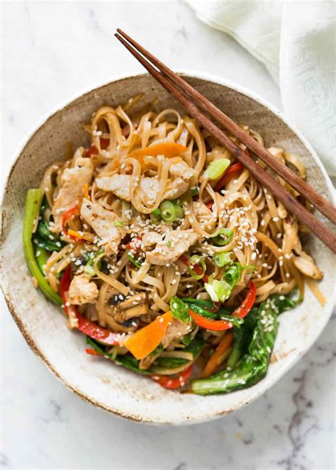 Chicken Stir Fry With Rice Noodles Recipetin Eats