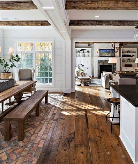 I Like This Wood Floor Farmhouse Interior Design Rustic Country