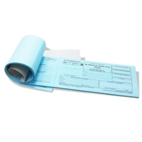 Receituário Controle Especial Azul 20x9cm 50 Folhas Papel Sulfite 75g Papel Azul Preto E