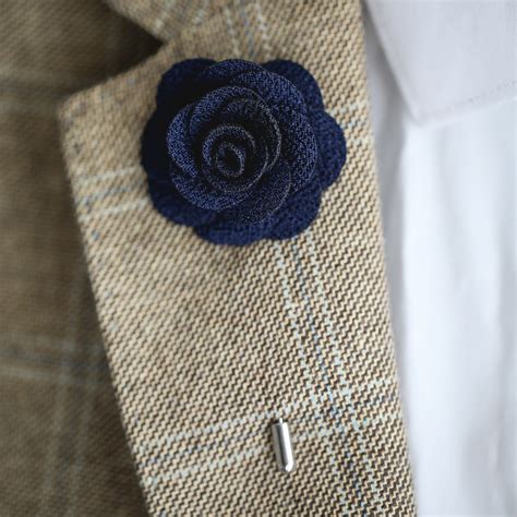 Flower Lapel Pin Navy Furbellow And Co