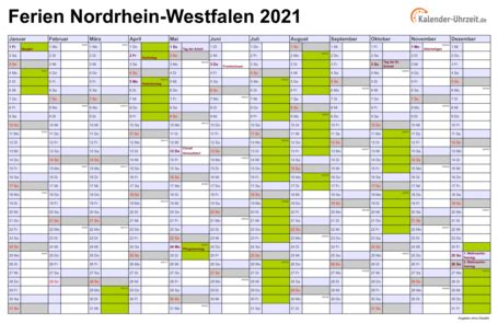 Der urlaubsplaner ist einfach zu bedienen und gleichzeitig sehr leistungsfähig. Ferien Nordrhein-Westfalen 2021 - Ferienkalender zum Ausdrucken