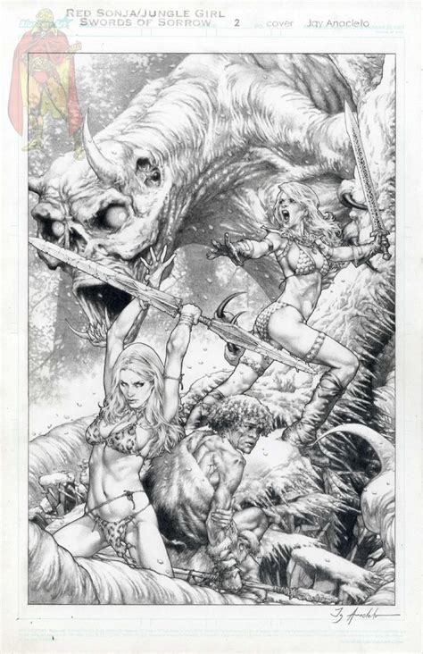 swords of sorrow red sonja and jungle girl issue 2 cover by jay anacleto in kirk dilbeck s 3