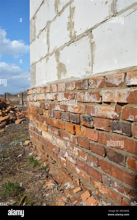 Defects In Brickwork Close Up On Poor Quality Bricks For New House