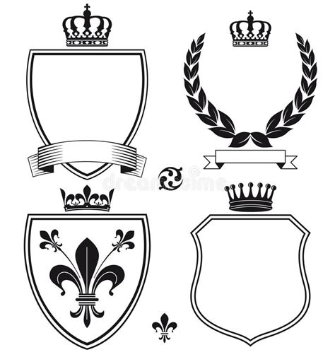 Royal Heraldic Crests Or Emblems Stock Vector Illustration Of