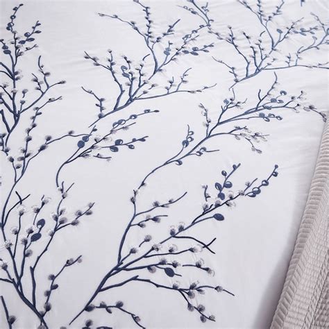 Pussy Willow Sprig Embroidered Bedding Set By Laura Ashley In Midnight Buy Online From The Rug