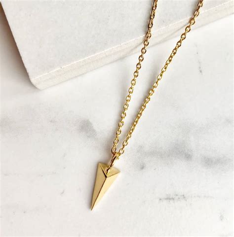 Tiny Gold Vermeil Prism Necklace By La Belle Et La Bete