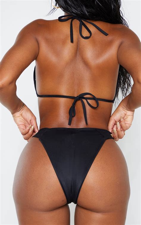Shape Black Mesh High Side Bikini Bottom Prettylittlething Il